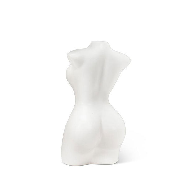 Back of white porcelain nude form vase