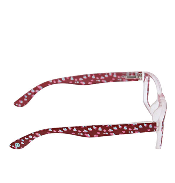 Dappled Dot reading glasses shown from the side