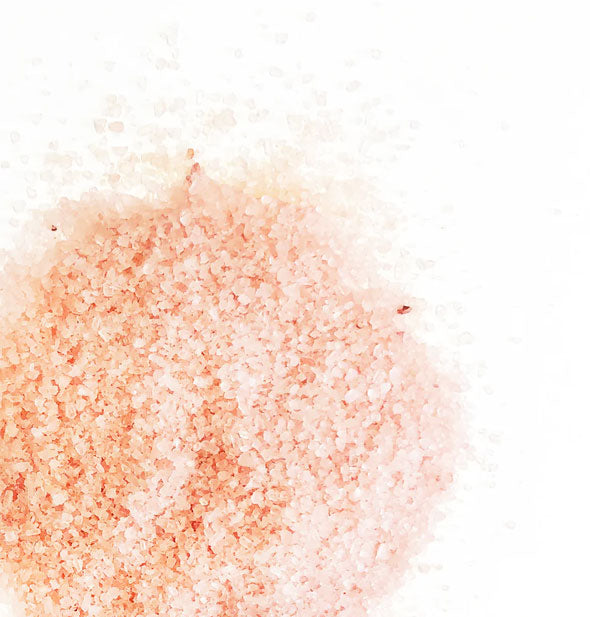 Closeup of pink bath salt granules