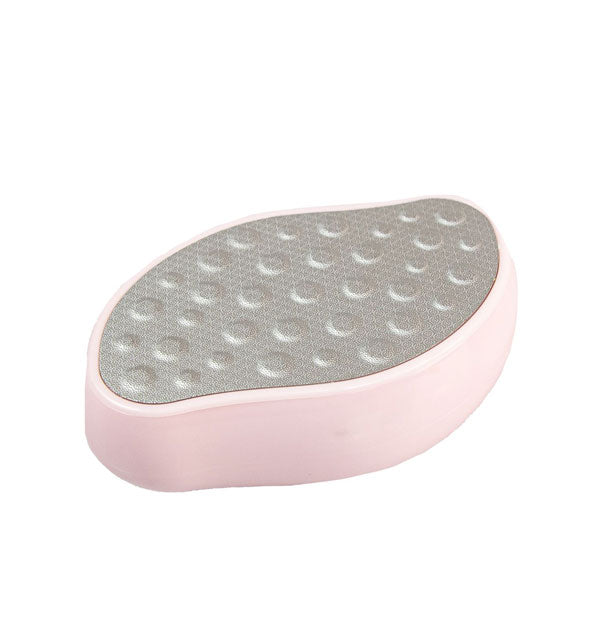 Pink foot file with gray textured top surface