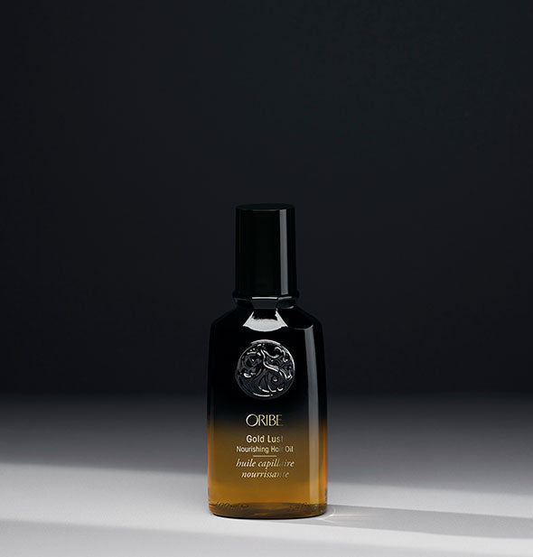 3.4 ounce black and gold bottle of Oribe Gold Lust Nourishing Hair Oil