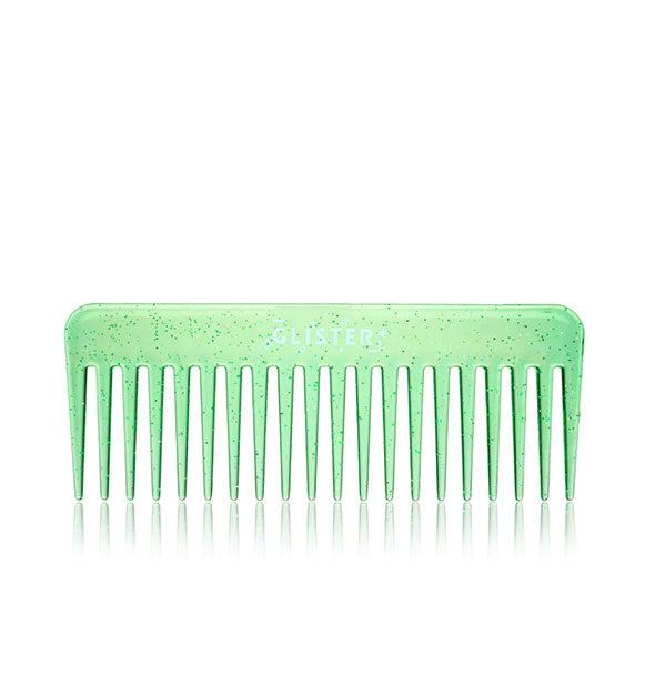 Green glitter wide-tooth comb