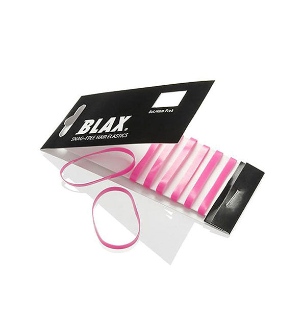 Pack of 8 hot pink Blax Snag-Free Hair Elastics