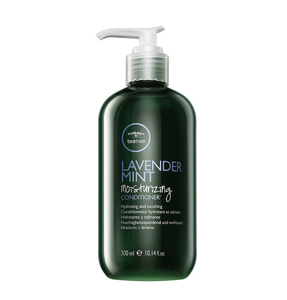 10.14 ounce bottle of Paul Mitchell Tea Tree Lavender Mint Moisturizing Conditioner with pump nozzle