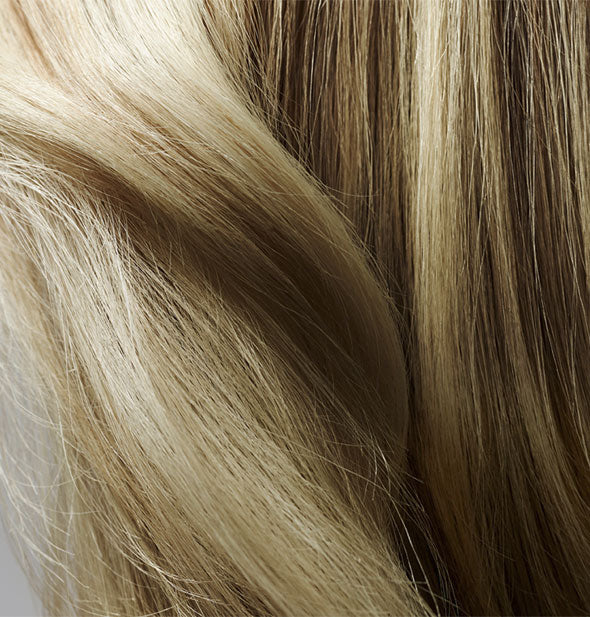 Closeup of hair styled with Oribe's Maximista Thickening Spray
