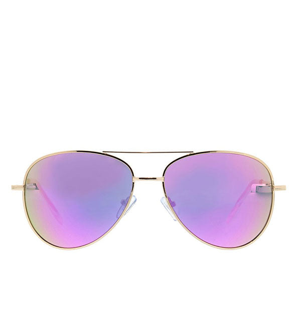 Front view of Peepers Heat Wave Polarized Sunglasses in Pink.