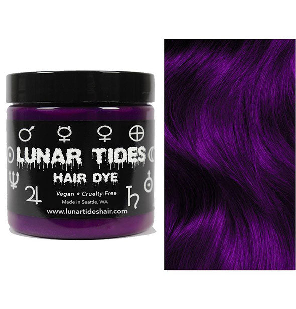 Lunar Tides Hair Dye pot shown in shade Plum Purple