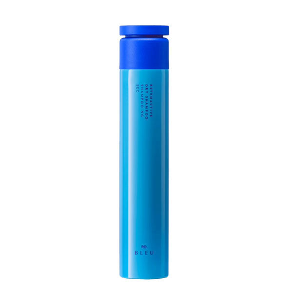 Blue two-tone can of R+Co Bleu Retroactive Dry Shampoo