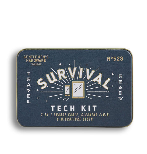 Dark blue Survival Tech Kit tin