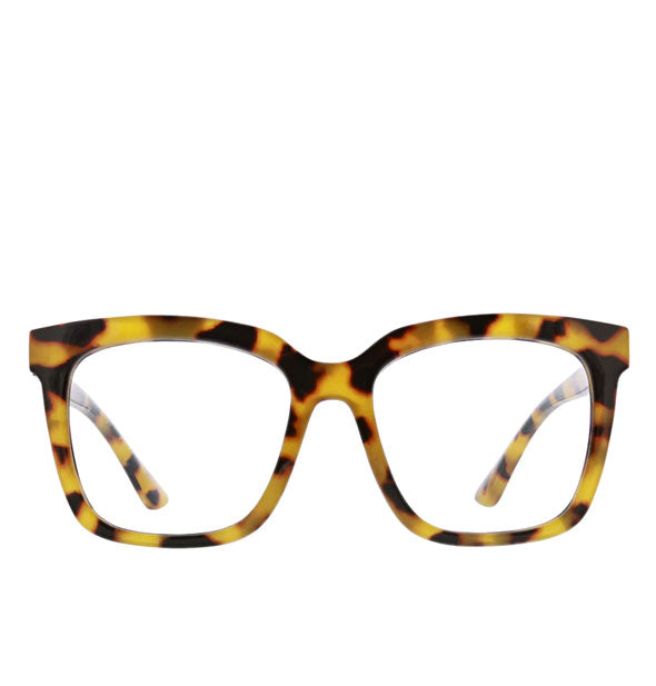 Pair of square amber tortoise glasses