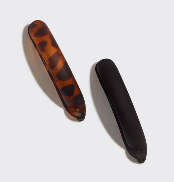 One black and one brown tortoise hair clip