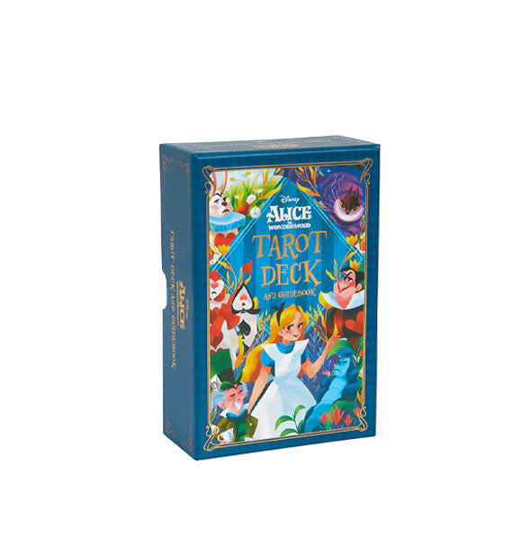 Alice in Wonderland Tarot Deck and Guidebook box featuring colorful illustrations of the movie's characters