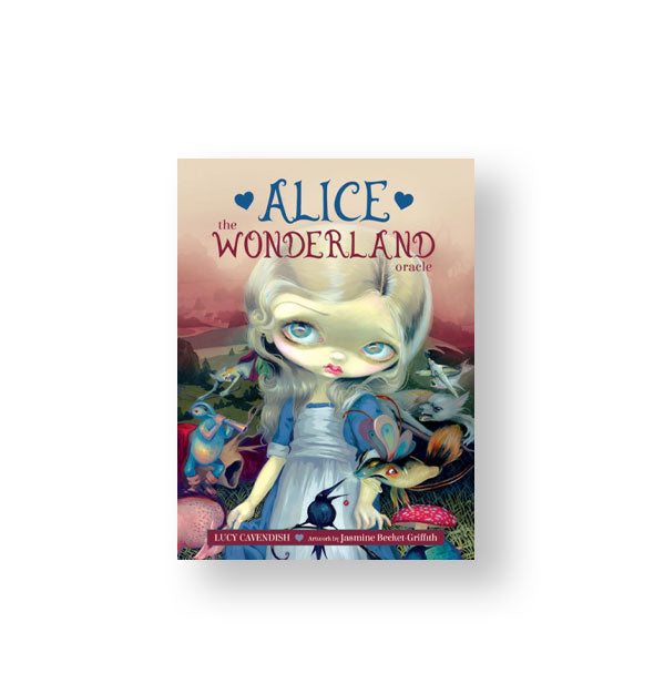 Pack of Alice: The Wonderland Oracle cards with colorful, whimsical illustration