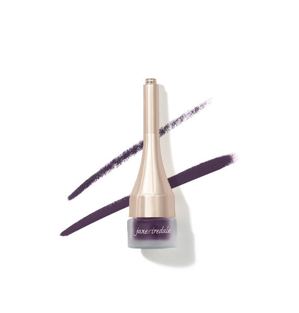 Jane Iredale eyeliner with sample lines behind in the shade Amethyst