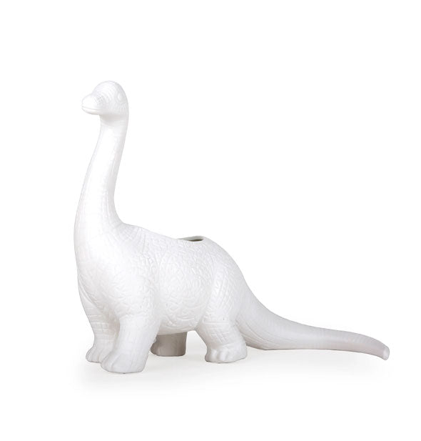 White porcelain long-necked dinosaur flower vase