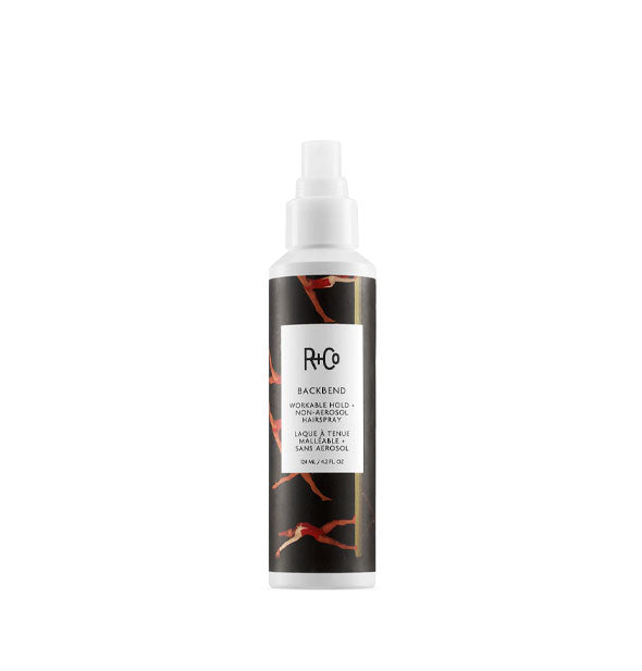 4.2 ounce bottle of R+Co Backbend Workable Hold + Non-Aerosol Hairspray