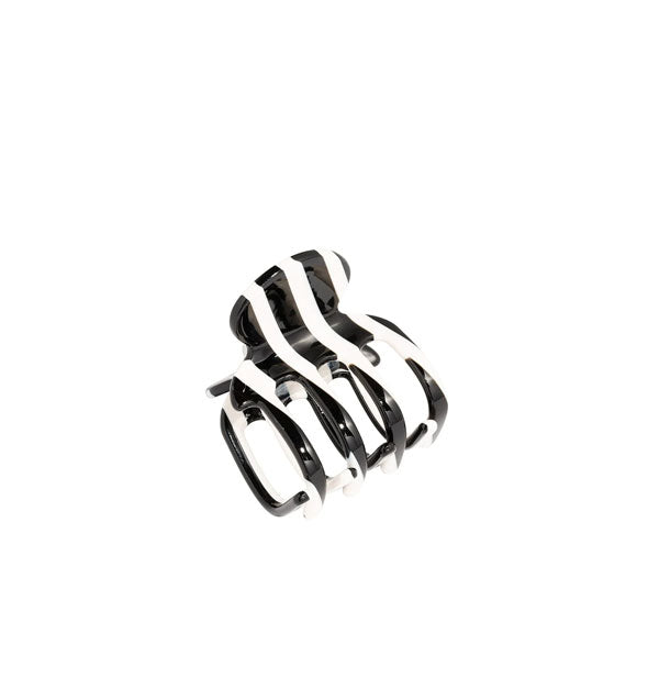 Claw clip with black and white stripes