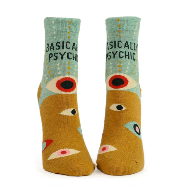 Basically Psychic ankle socks with colorful evil eye design
