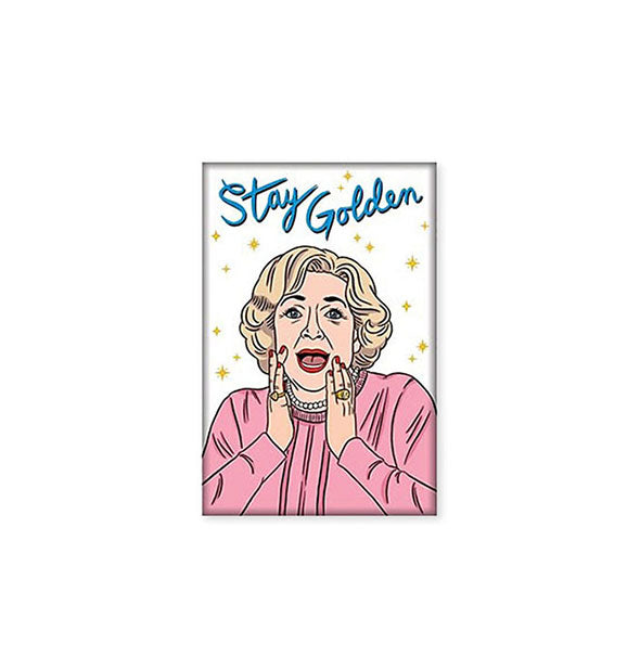 Stay Golden surprised Betty White caricature magnet 