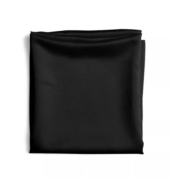 Folded black satin headscarf