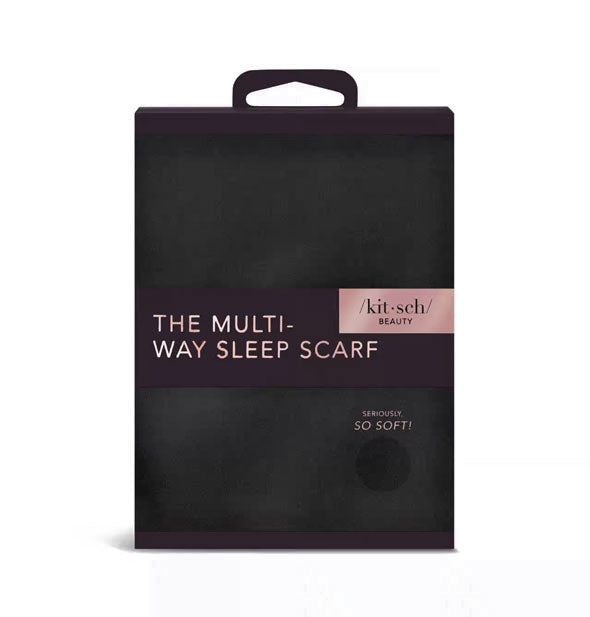 Black Multi-Way Sleep Scarf by Kitsch in packaging