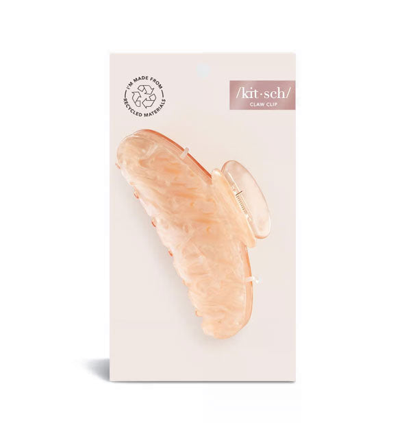 Light peach-pink marble-effect hair claw clip on light pink Kitsch product card