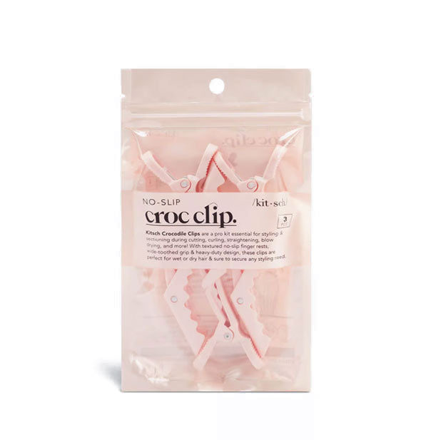 Pack of three pink No-Slip Croc Clips by Kitsch