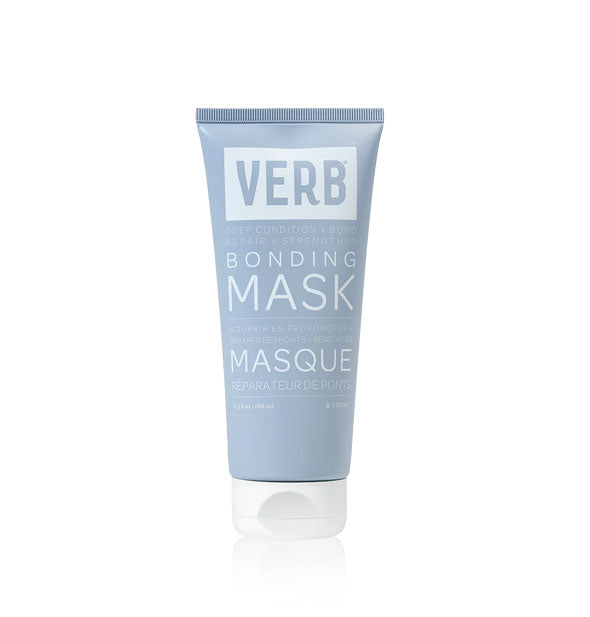 Light blue 6.3 ounce bottle of Verb Bonding Mask with white cap and lettering