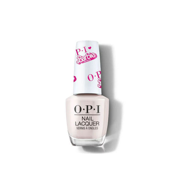 Bottle of pinkish white Barbie edition OPI Nail Lacquer