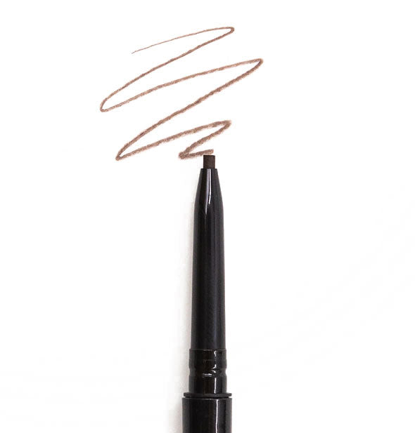 Brow Defining Pencil in Dark Brown with sample squiggle drawn