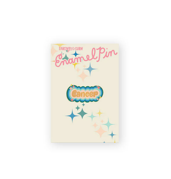 Colorful Cancer enamel pin on Talking Out of Turn product card