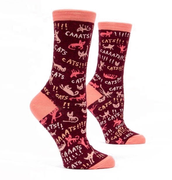 Crew socks with all-over cat design