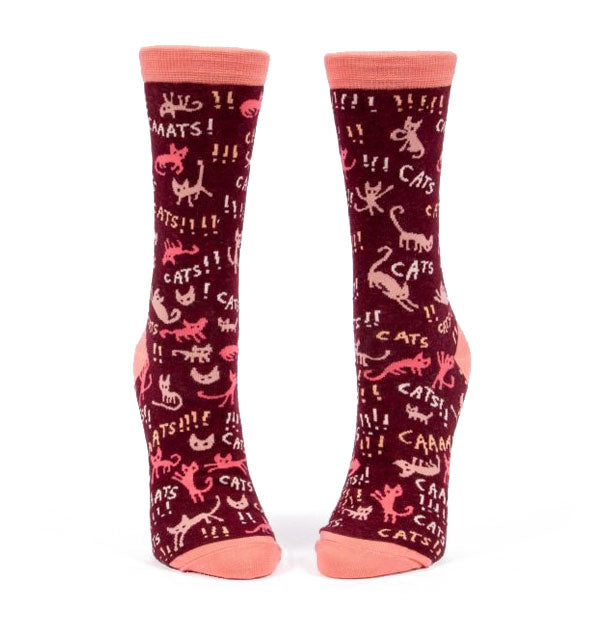 Crew socks with all-over cat design
