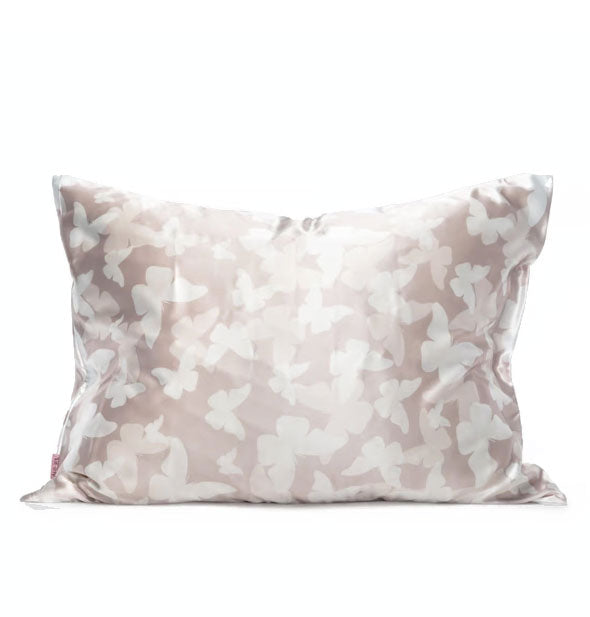 Satin pillowcase with champagne butterfly print