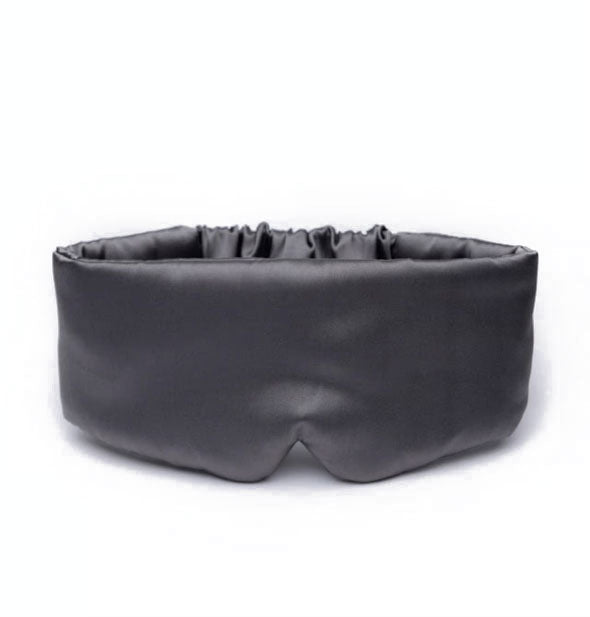 Charcoal satin sleep mask with ruched band