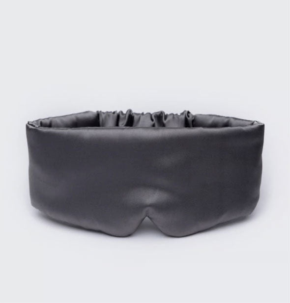 Charcoal satin sleep mask with ruched band