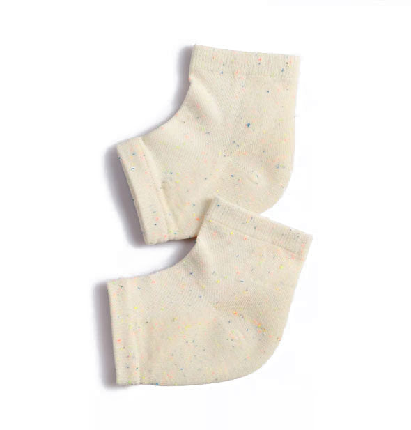 Speckled cream-colored heel socks