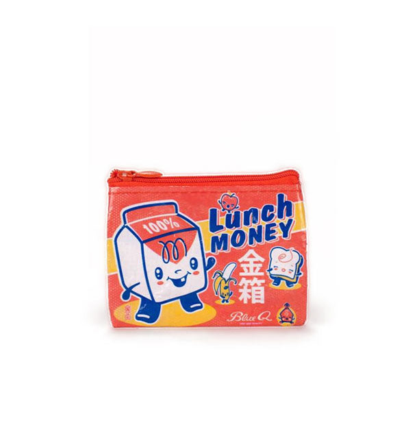 Rectangular pouch illustrated in Japanese Kawaii style says, "Lunch Money"