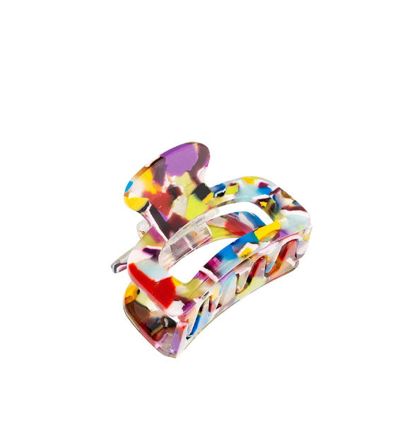 Claw clip with multicolored flecks