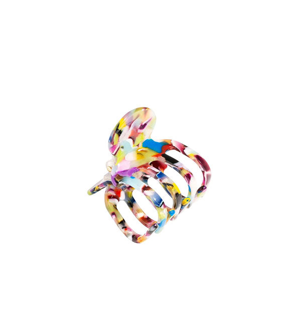 Claw clip with multicolored flecks