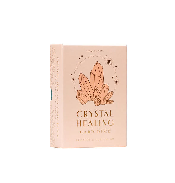 Pale orange Crystal Healing Card Deck box with crystal illustrations