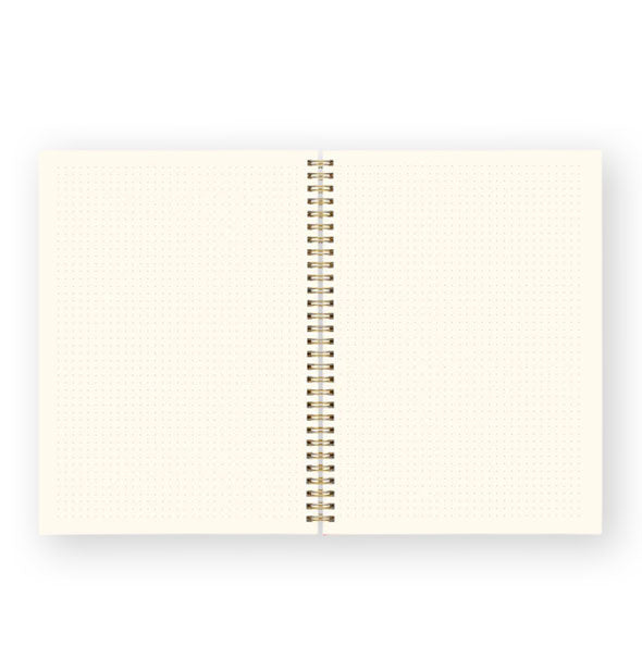 Spiral-bound journal interior with dot grid pages
