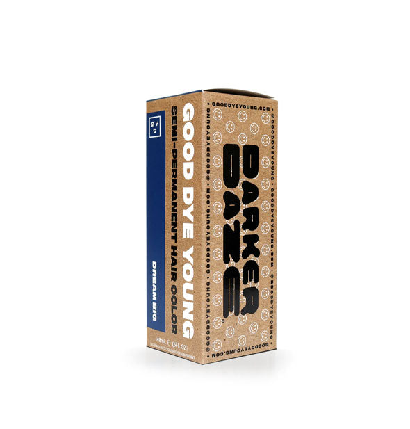 Kraft brown box of Good Dye Young Darker Daze Semi-Permanent Hair Color in shade Dream Big with black and white lettering and dark blue accent stripe