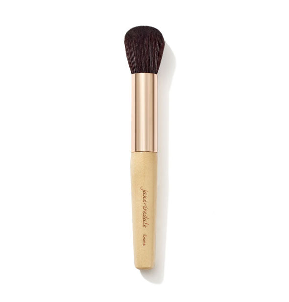Jane Iredale Dome Brush with wooden handle, gold ferrule, and large rounded bristle head