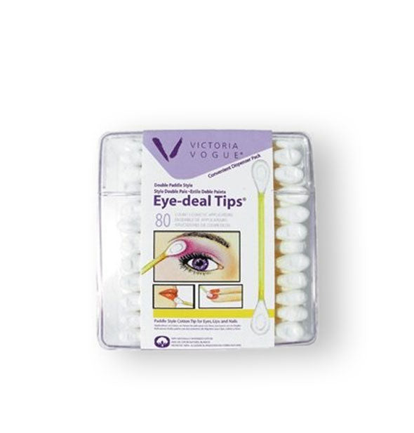 Pack of 80 double-ended cotton Victoria Vogue Eye-deal Tips with yellow stems
