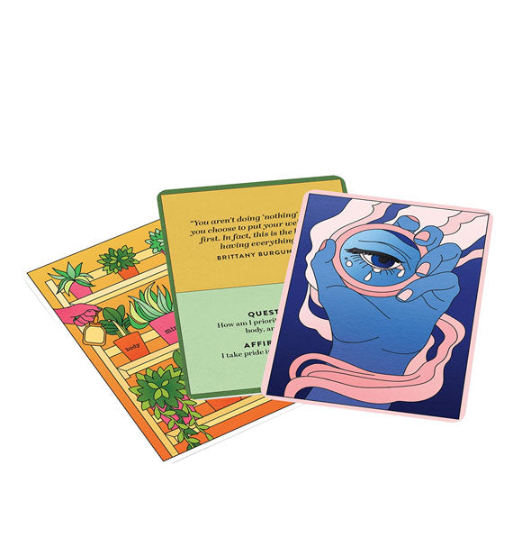 Three sample cards from the Find Your Purpose deck