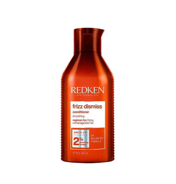 Red 10.1 ounce bottle of Redken Frizz Dismiss Conditioner