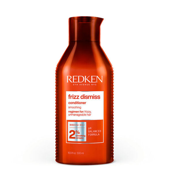 Red 16.9 ounce bottle of Redken Frizz Dismiss Conditioner