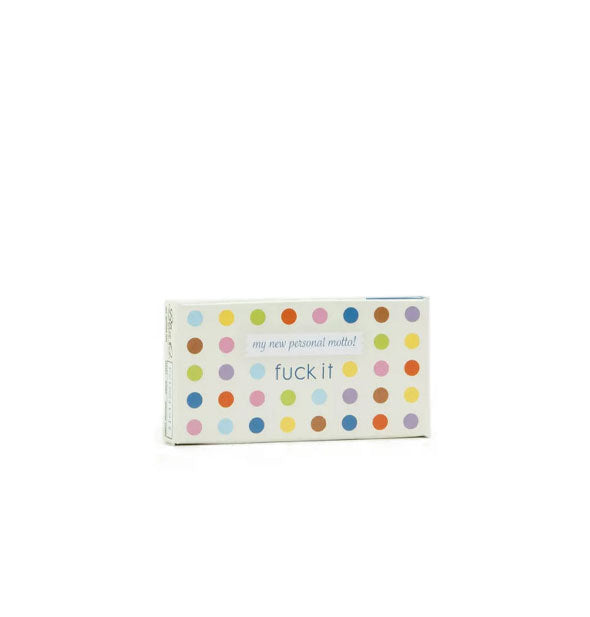 Pack of Fuck It gum with colorful polkadot pattern