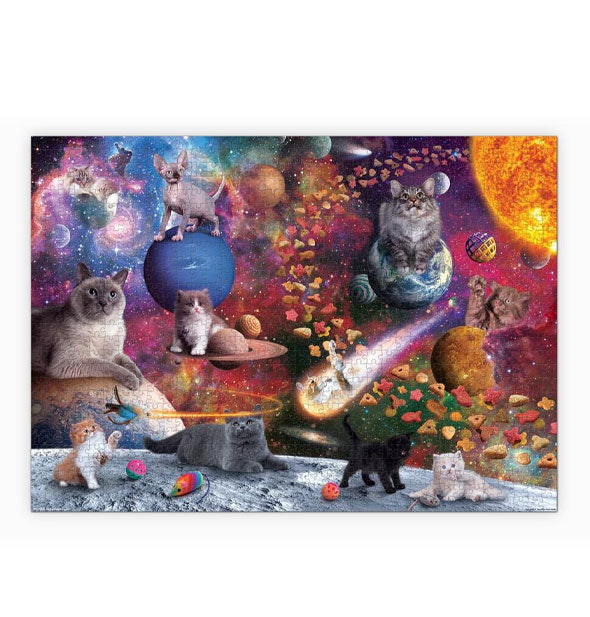 The completed Galaxy Cats jigsaw puzzle image